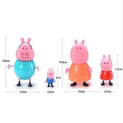 4Pcs/set Pepa Pig Children's Action Figure George Anime Cartoon Toys Mom and Dad Anime Party Toys Children's Birthday Gift