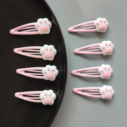 Metal Snap Cartoon Cat Paw Shape Hair Clip New Year Headwear for Woman Birthday Party Carnivals Theme Non-slip Hairpin