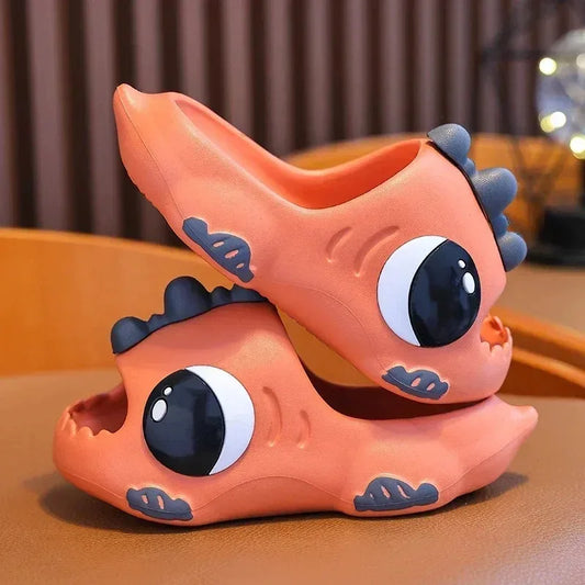 /Summer Aged 2-12 Children Slippers Cute Cartoon Dinosaur Beach Sandal For Kids Boys Girls Flip Flops Non-Slip Indoor Home Shoes