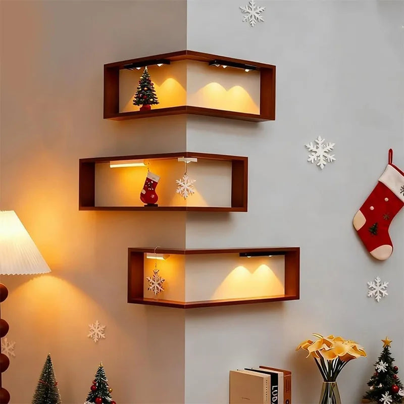 Creative 90 Degree Right Angled Wall Storage Rack Multifunctional Corner Storage Rack Suspended Living Room Home Decoration Rack