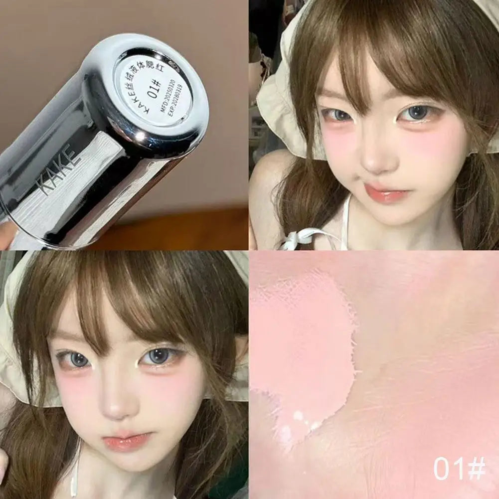 Liquid Powder Blusher 2 In 1 Liquid Powder Blusher Cheek Lip Natural With Sponge Tip Suitable  Low Matte Color Saturation Blushe