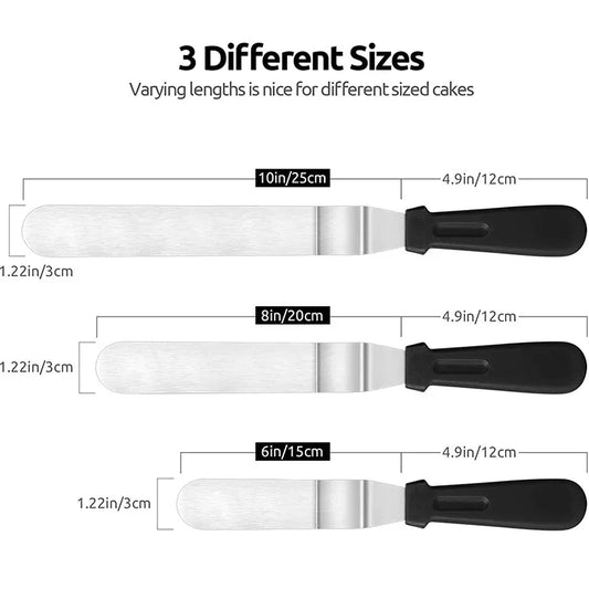 1Pc Cake Offset Spatula Stainless Steel Icing Spatula with PP Plastic Handle Cake Decorating Frosting Spatula