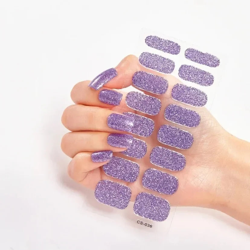16Tips Nude Semi-Cured Gel Nail Wraps Sticker Long-Lasting UV LED Lamp French Nail Decal Full Cover Waterproof Semi-Cured Sticke