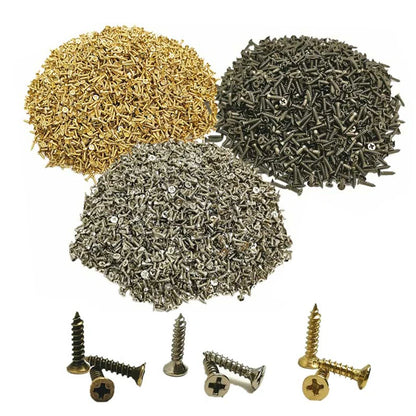 500Pcs 2*6mm 2*8mm 2.5*8mm 2.5*10mm 3x8mm Flat head screw Carpenter's small screw Furniture wooden box hardware accessories