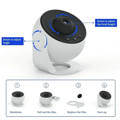New Star Projector Galaxy Light 13 in 1 Planetarium 360° Rotating Aurora Night Light Lamp for Bedroom Starry Sky Kids Adult Gift