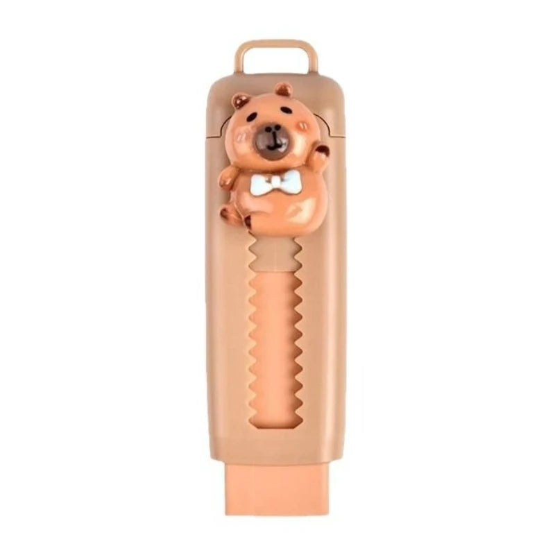 Kawai Stationery Capibara Eraser for Primary School Students Special Chip Free Clean Correction Push Pull Office School Supplies