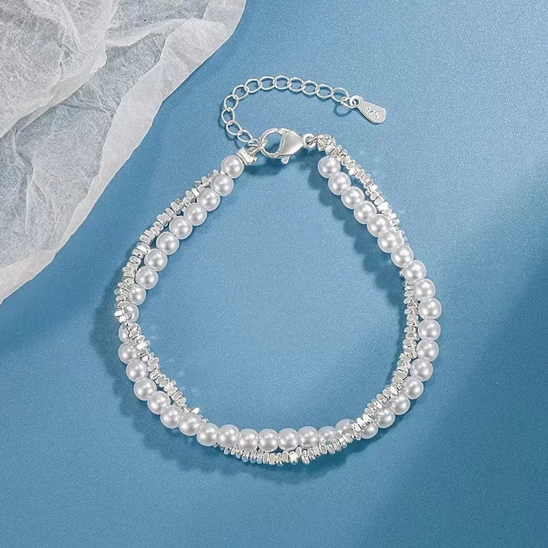 Fine 925 Sterling Silver Lucky Bead Bracelets For Woman Luxury Original Multi-layer Charm Bracelet Elegant Party Jewelry Gifts