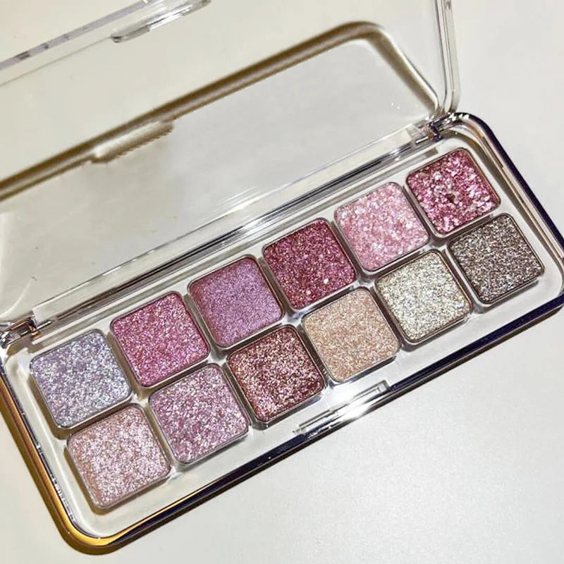 Flash Diamond Peach Kumquat Eyeshadow Palette Nude Pink Purple Eye Pearl Glitter Shadows Korean Charming Contour Eyes Make Up