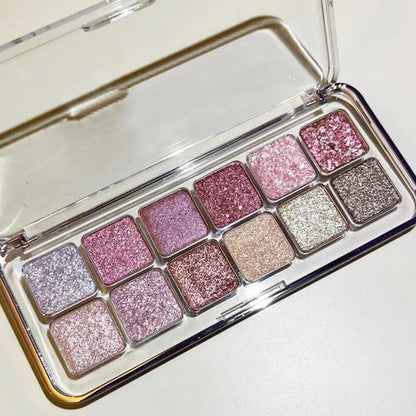 Flash Diamond Peach Kumquat Eyeshadow Palette Nude Pink Purple Eye Pearl Glitter Shadows Korean Charming Contour Eyes Make Up