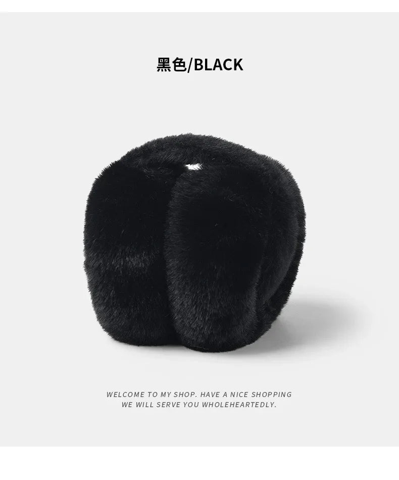 Fashion Portable Earmuffs Outdoor Cold Protection Women Men Faux Fur Ear-Muffs Foldable Soft Plush Earflaps Winter Accessories