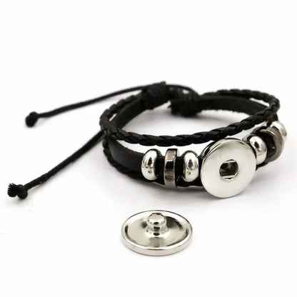 2pcs/set Sun and Moon Lovers Leather Bracelet Punk Multi-Layered Beaded Braided Adjustable Bracelet Set For Couple Jewelry