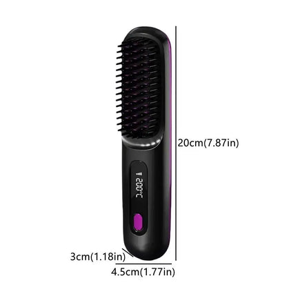 Thermostatic Electric Heating Heating Straight Hair Comb Wireless Portable Negative Ion Styling Tool Rechargeable USB Hair Tools