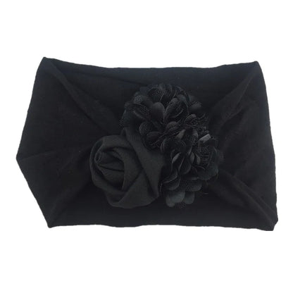 Kids Headwear Soft Stretch Flower Headband Knot Wide Nylon Headwraps Baby Girls Hair Bands Photo Props for Newborn Accessories