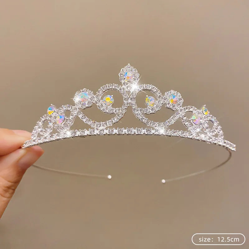 Silver Color Crystal Tiaras and Crowns Rhinestone Prom Diadem Crown Tiara for Women Bride Bridal Wedding Hair AccessoriesJewelry