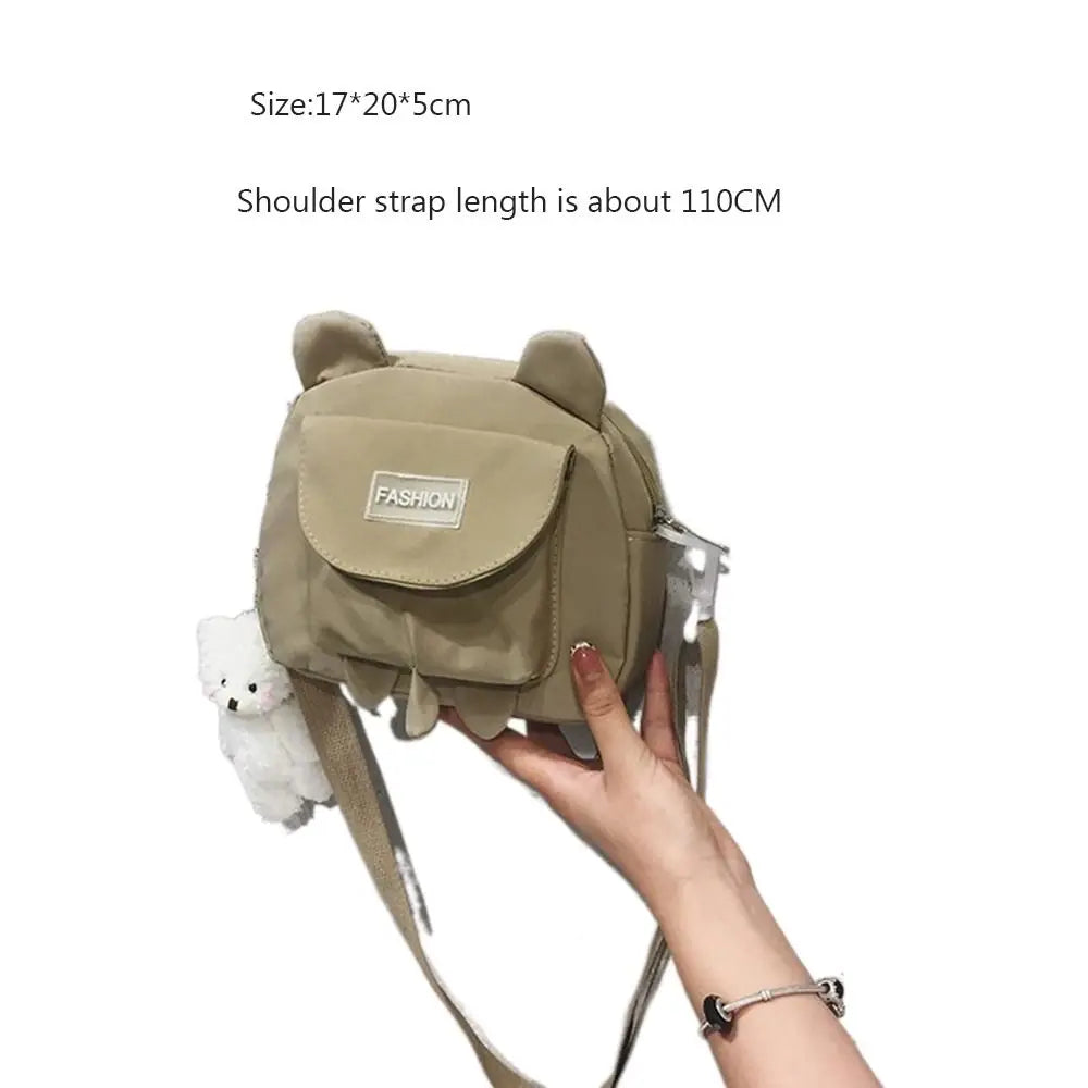 Japanese Style Small Bag Female Fashion Wild Cute Messenger Kitty Bag ins Korean Student Canvas Shoulder Bag Mobile Phone Pouch