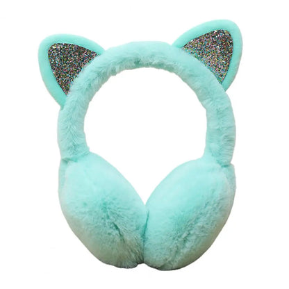 2025 Women Lovely Winter Cats Ear Warmer Shiny Glitter Earmuff Cold Protection Warmer plush cute winter accessories ear muffs