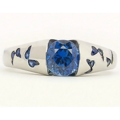 Creative Women Fashion Butterfly Ring Silver Color Inlaid White Stone Engagement Rings for Women Bridal Wedding Jewelry
