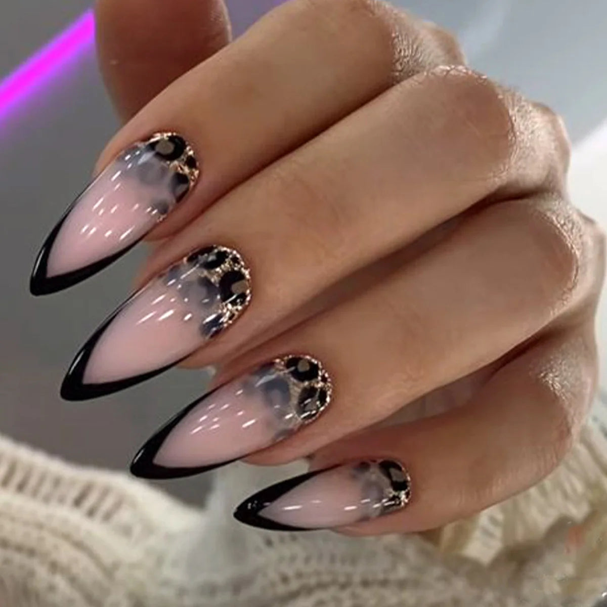 Wholesale Price Press On Nails Ballerina Medium Coffin False Nails French Tip Nails Manicure Stick On Nails Acrylic Fake Nails