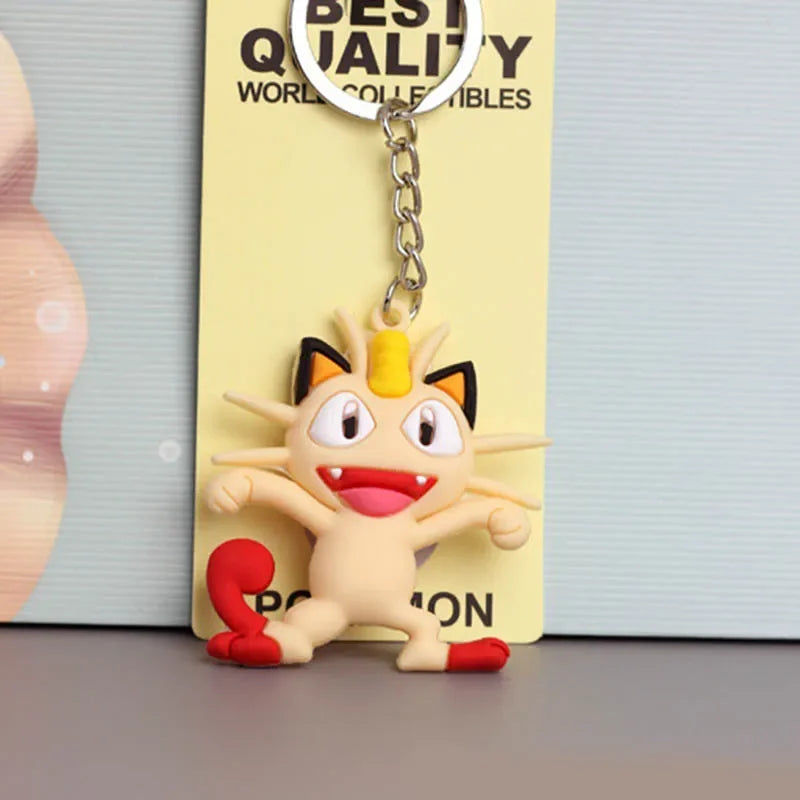 Pokemon Keychain Pikachu Anime Action Figure Toy Kawaii Cartoon Fashion Charmander Psyduck Doll Keyring Car Bag Pendant Kid Gift