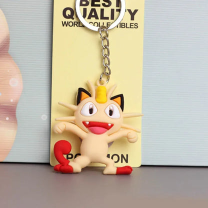Pokemon Keychain Pikachu Anime Action Figure Toy Kawaii Cartoon Fashion Charmander Psyduck Doll Keyring Car Bag Pendant Kid Gift