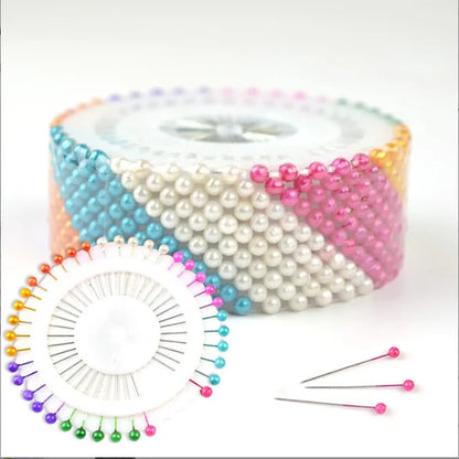 40PCS  A Set Sewing Straight Pin Head Pins Colorful White Round Pearl Head Dressmaking Quilting Pin Sewing Accessories Crafts