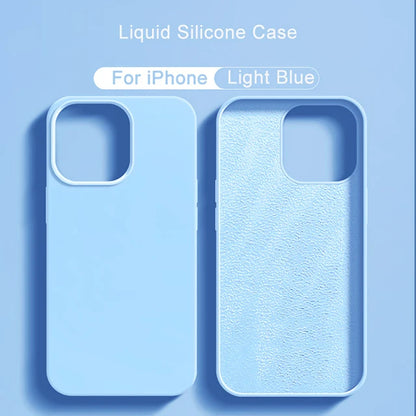 2024 NEW Liquid Silicone Case For iPhone 14 12 11 13 15 Pro Max Mini Luxury Shockproof Cover X XR XS 6 7 8 14 Plus SE Accessory