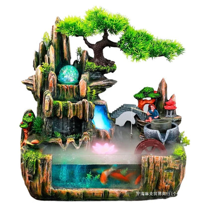 Mini Aquarium For Desktop Small Fish Tank With Waterfall Pump Home Office Decoration