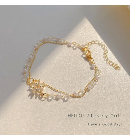 New Luxurious Geometry Square Green Crystal Bracelets Women Fashion Exquisite Butterfly Love Heart Metal Bracelets Set Jewelry