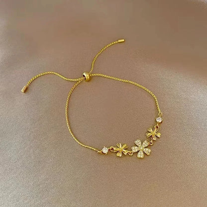New Luxurious Geometry Square Green Crystal Bracelets Women Fashion Exquisite Butterfly Love Heart Metal Bracelets Set Jewelry