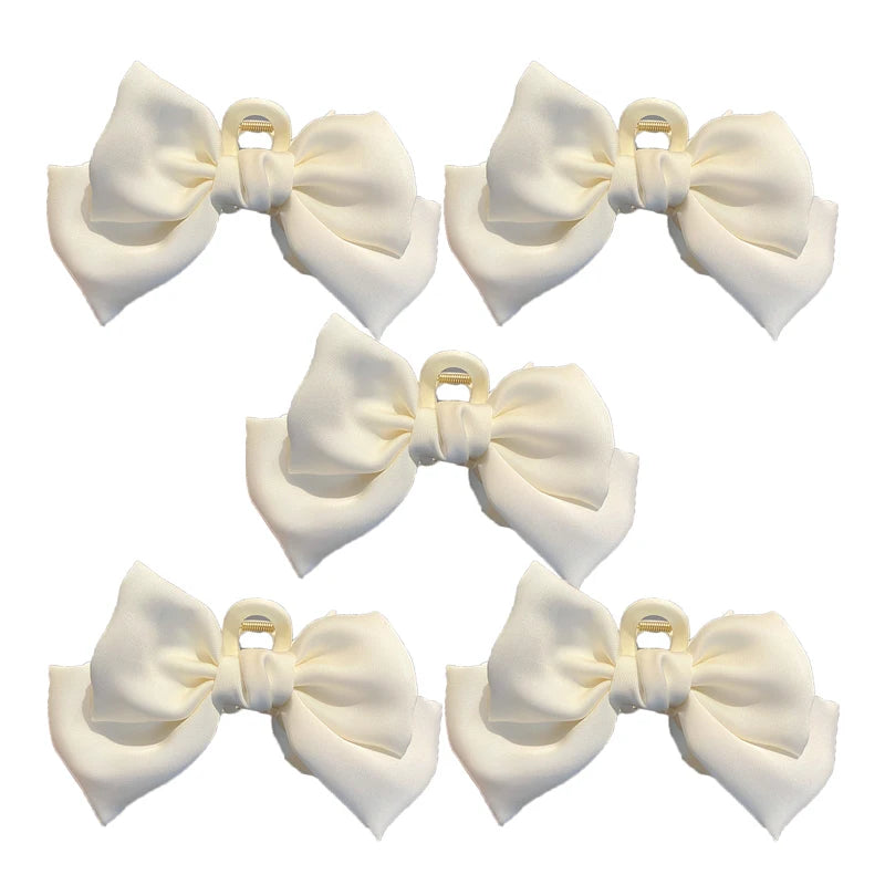 Fashion Women Bow Hairpin Korean Version Of Solid Color Butterfly Satin Hair Clips Girls Hair Accessories Headwear