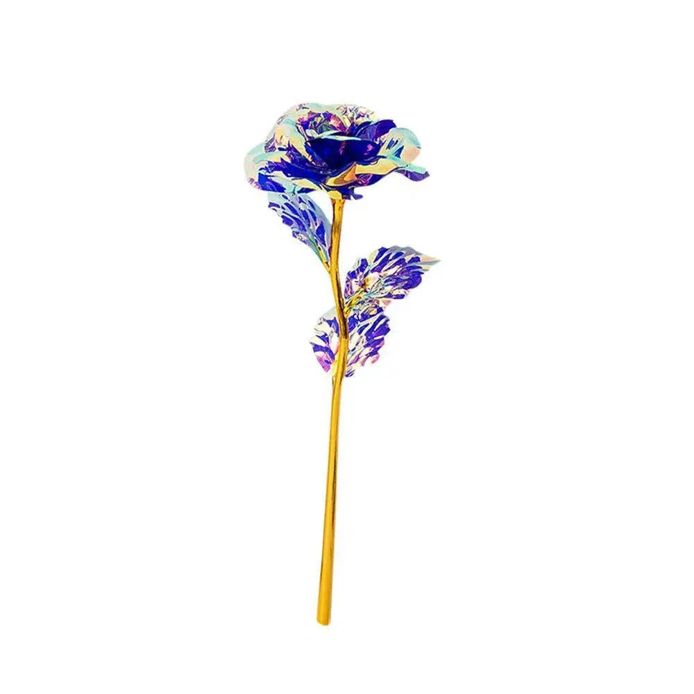 24k Eternal Rose Artificial Flowers Foil Plated Gold Rose Wedding Valentine'S Day Decoration Mother'S Day Gifts Fake Flower