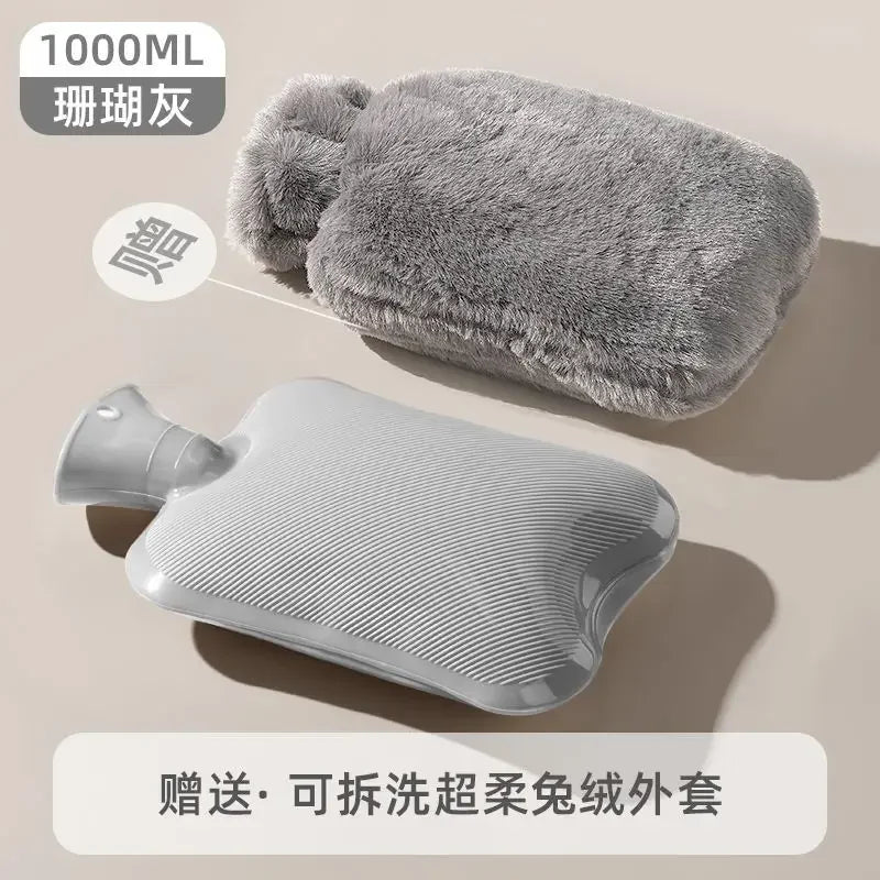 1000/2000Ml large-capacity hot water bag Removable hot water bag can be reused Women's belly warmer, hand warmer hot water bag