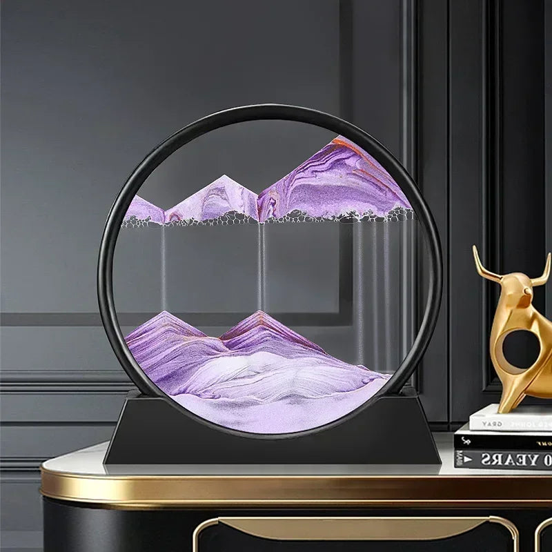 3D Quicksand Painter Living Room Decoration Decorative Painting Creative Decompression Desktop Light Luxury Hourglass