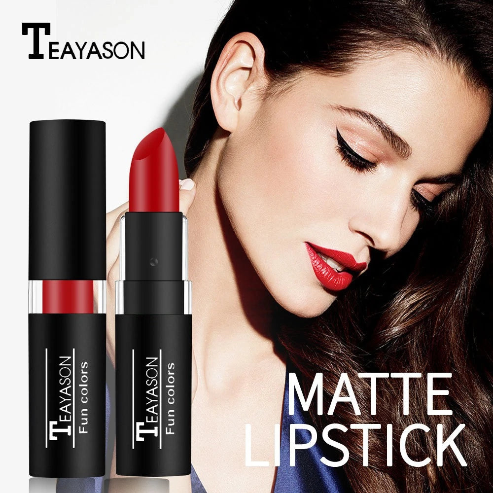12 Colors Matte Nude Clay Lipstick Vampire Makeup Punk Black Lip Gloss Dark Paint Stick Durable Waterproof Lasting Cosmetics