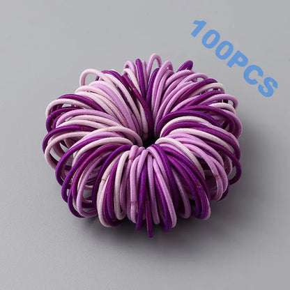 100pcs New Cute Girl Hair Bands Candy Color Elastic Rubber Band Hair Band Child Baby Headband Scrunchie Hair Tie Accessories