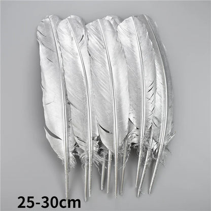 Gold Goose Feather Silver Turkey Plumes Handicraft Accessories Golden Duck Feathers Table Centerpieces Wedding Party Decoration