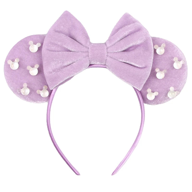 New Trendy Mouse Ears Headband Mickey 3.3"Velvet For Girls Soft Bow Hairband Halloween Festival Party Trip DIY Hair Accessories