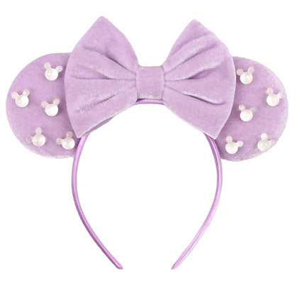 New Trendy Mouse Ears Headband Mickey 3.3"Velvet For Girls Soft Bow Hairband Halloween Festival Party Trip DIY Hair Accessories