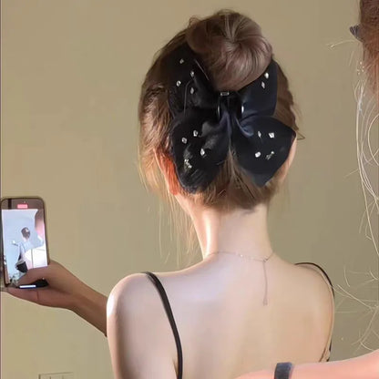 New Fashion Simulation Butterfly Hair Clips for Women Elegant Pearl Bow Ponytail Clip Sweet Crab Claw Headdress Hair Accessories