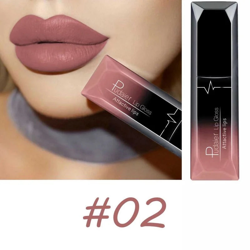 Matte Liquid Lipstick 17 Colors, Long Lasting Lip Gloss, Velvet Lip Cream, High Pigment, Non-Stick Cup, Sexy Finish