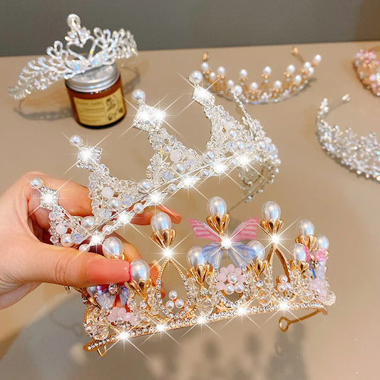 Romantic Multicolor Butterfly Princess Tiaras Crown Headband For Women Girls Wedding Party Hair Accessories Fashion Prom Crown