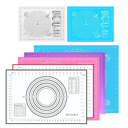 60*46cm Silicone Pastry Mat Extra Thick Non Stick Baking Mat with Measurement Kitchen Fondant Dough Rolling Mat