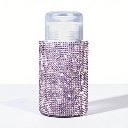 Diamond Design 200ml Empty Liquid Bottle Press Pump Dispenser Refillable Container for Nail Polish Remover Makeup Manicure Tool