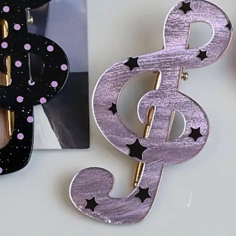 Stylish Striped Star Musical Note Resin Hair Clip Elegant Barrettes Daily Hairpin For Women Girls Fashion Accessories