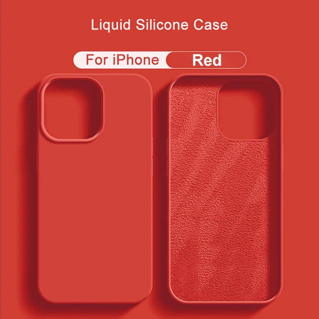 2024 NEW Liquid Silicone Case For iPhone 14 12 11 13 15 Pro Max Mini Luxury Shockproof Cover X XR XS 6 7 8 14 Plus SE Accessory