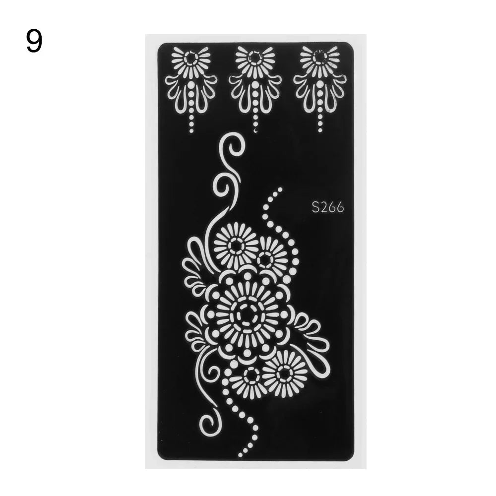 2025 New Professional Henna Stencil Temporary Hand Tattoo Body Art Sticker Template Wedding Tool Flower Tattoo Stencil