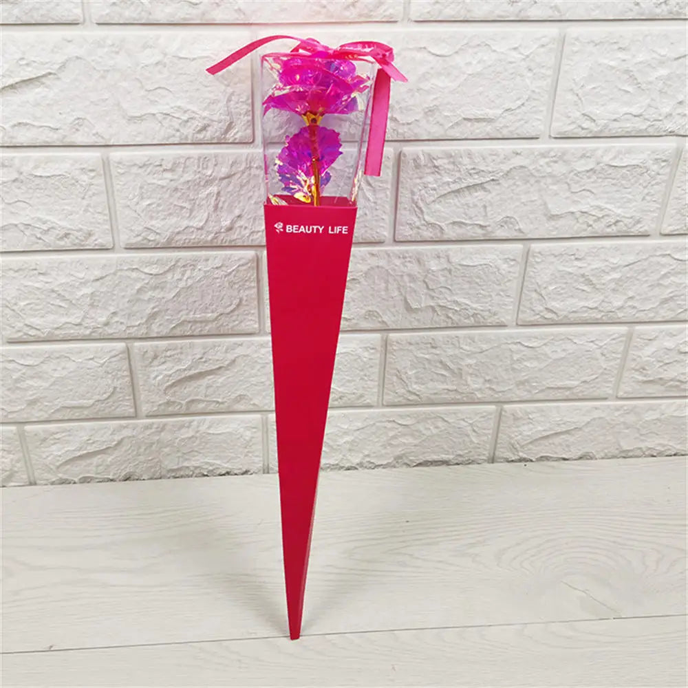 24k Eternal Rose Artificial Flowers Foil Plated Gold Rose Wedding Valentine'S Day Decoration Mother'S Day Gifts Fake Flower