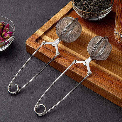 1PC Creative Stainless Steel Tea Ball Infuser Filter Squeeze Leaves Herb Mesh Strainer Tea Infuser Reusable Teapot Gadgets