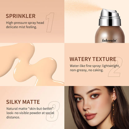 Airy Foundation Spray Waterproof Sweat-resistant Natural Silky Matte Finish Even Skin Tone Breathable Foundation Make-up Spray