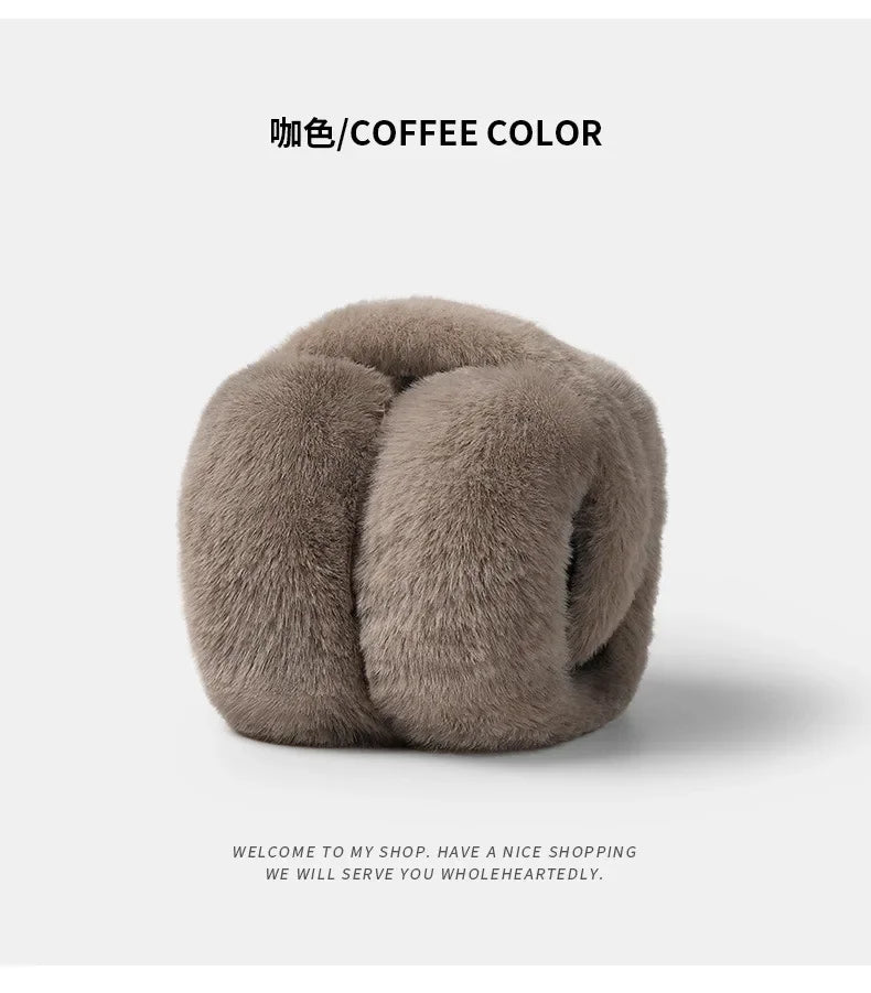 Fashion Portable Earmuffs Outdoor Cold Protection Women Men Faux Fur Ear-Muffs Foldable Soft Plush Earflaps Winter Accessories